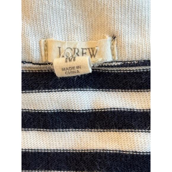 J Crew Pullover Cotton Blend Top Nautical Rope Detail Blue Wht Stripe Hamptons M - Picture 8 of 8